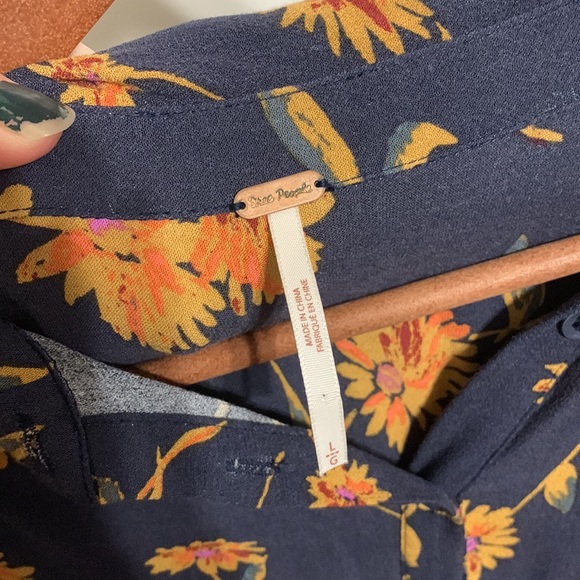 🍂🍁 Free People Buttondown Mini Dress Sz L - Picture 7 of 9